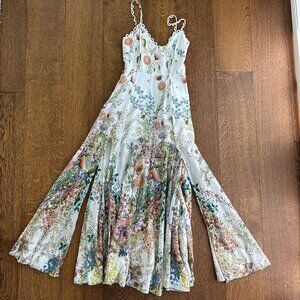 Charo Ruiz Iraso botanical  white midi dress, size S